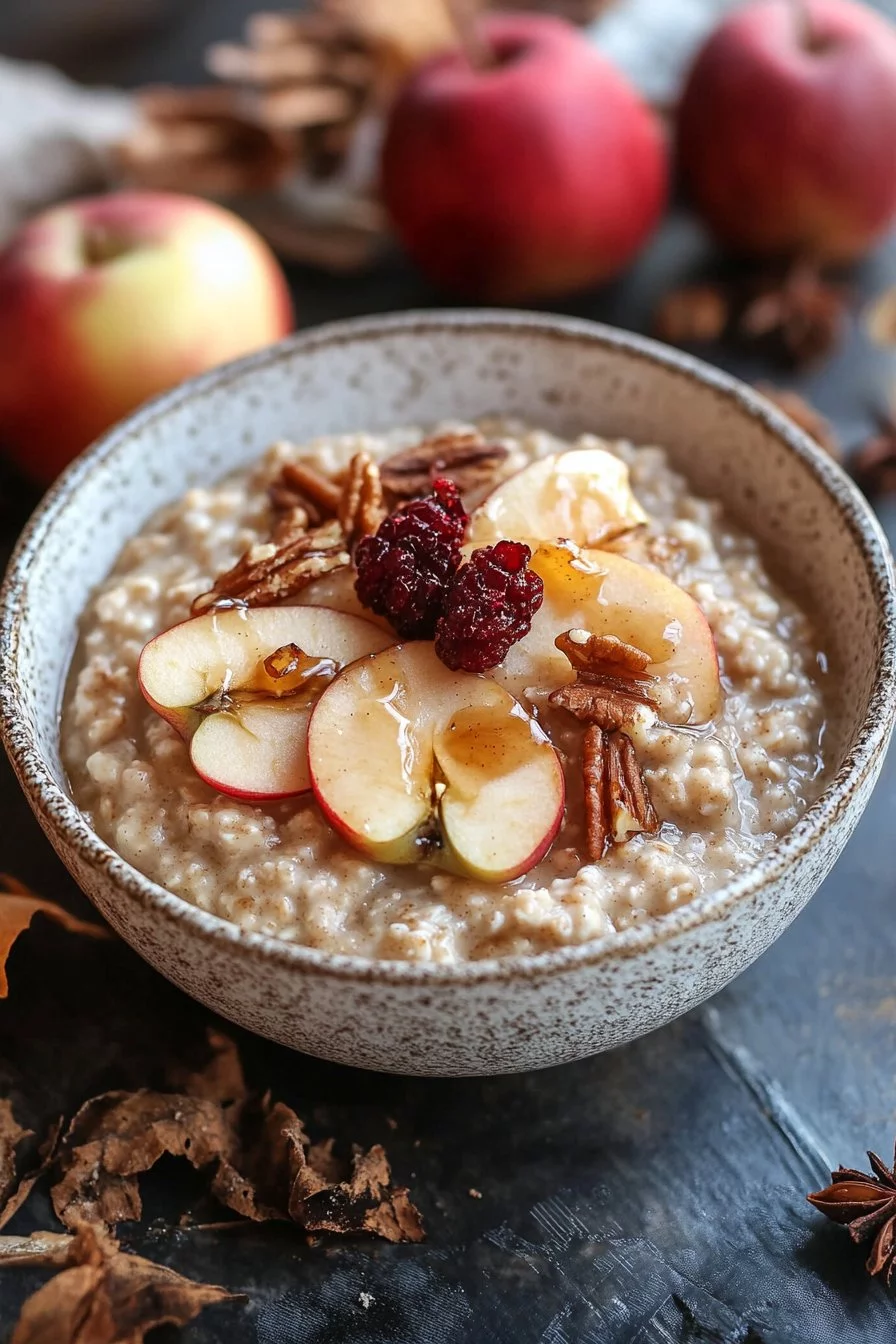 Porridge de pommes caramélisées