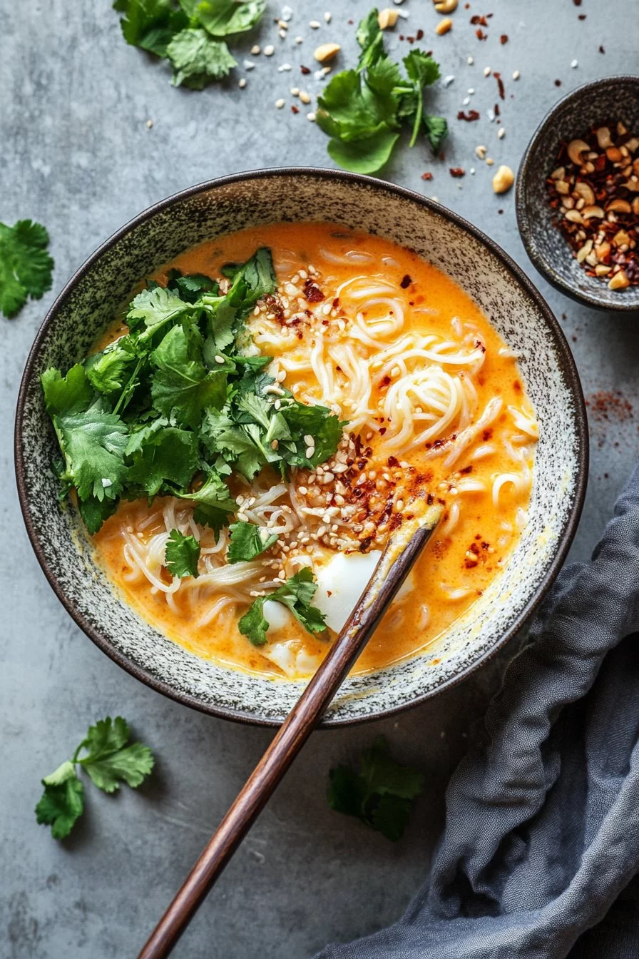 Nouilles au lait de coco et curry