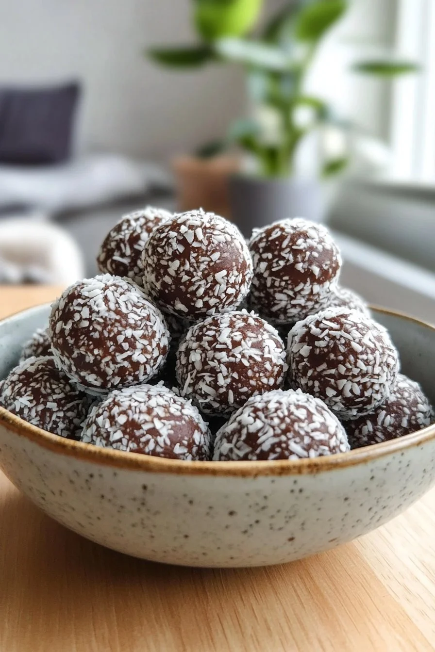 Boulettes énergétiques au chocolat et à la noix de coco