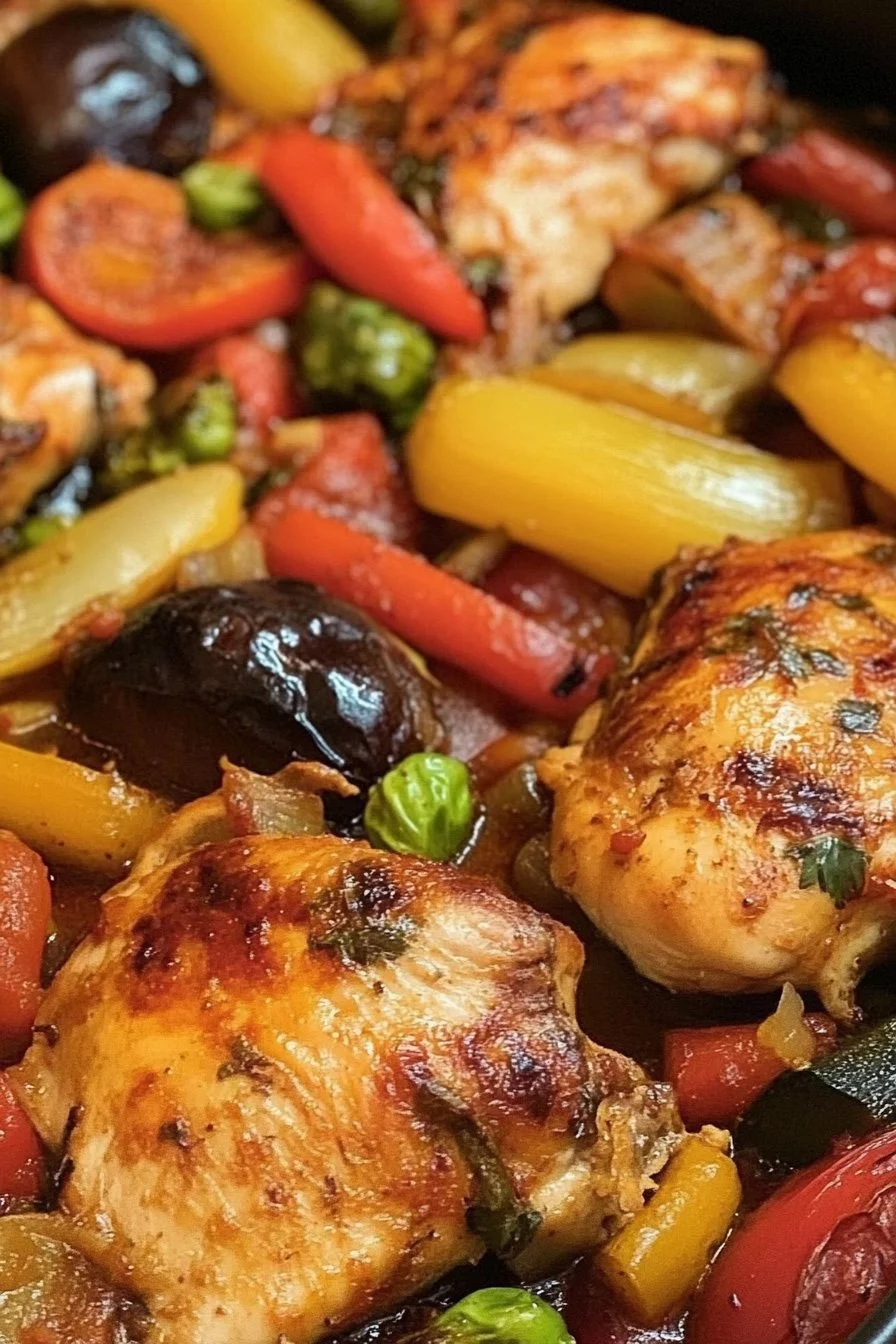 Plat de poulet aux légumes