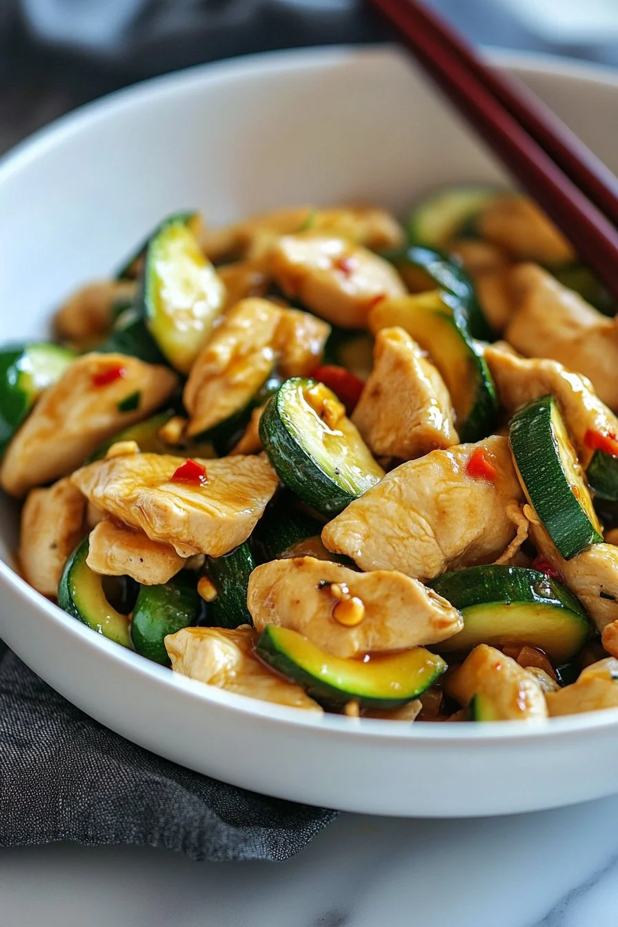 Sauté de poulet aux courgettes