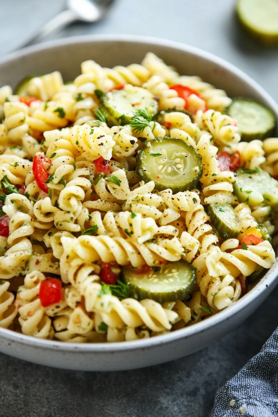 Salade de pâtes aux cornichons à l'aneth