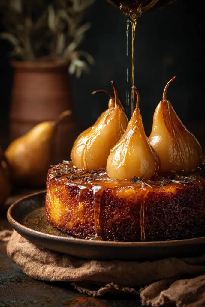 Gâteau aux poires caramélisées