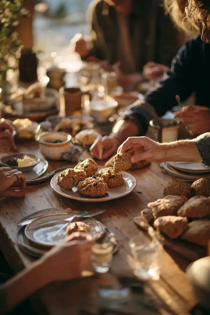 Desserts aux Flocons d'Avoine : Saveurs Réconfortantes et Gourmandises Saines 21 Invités dégustant des biscuits