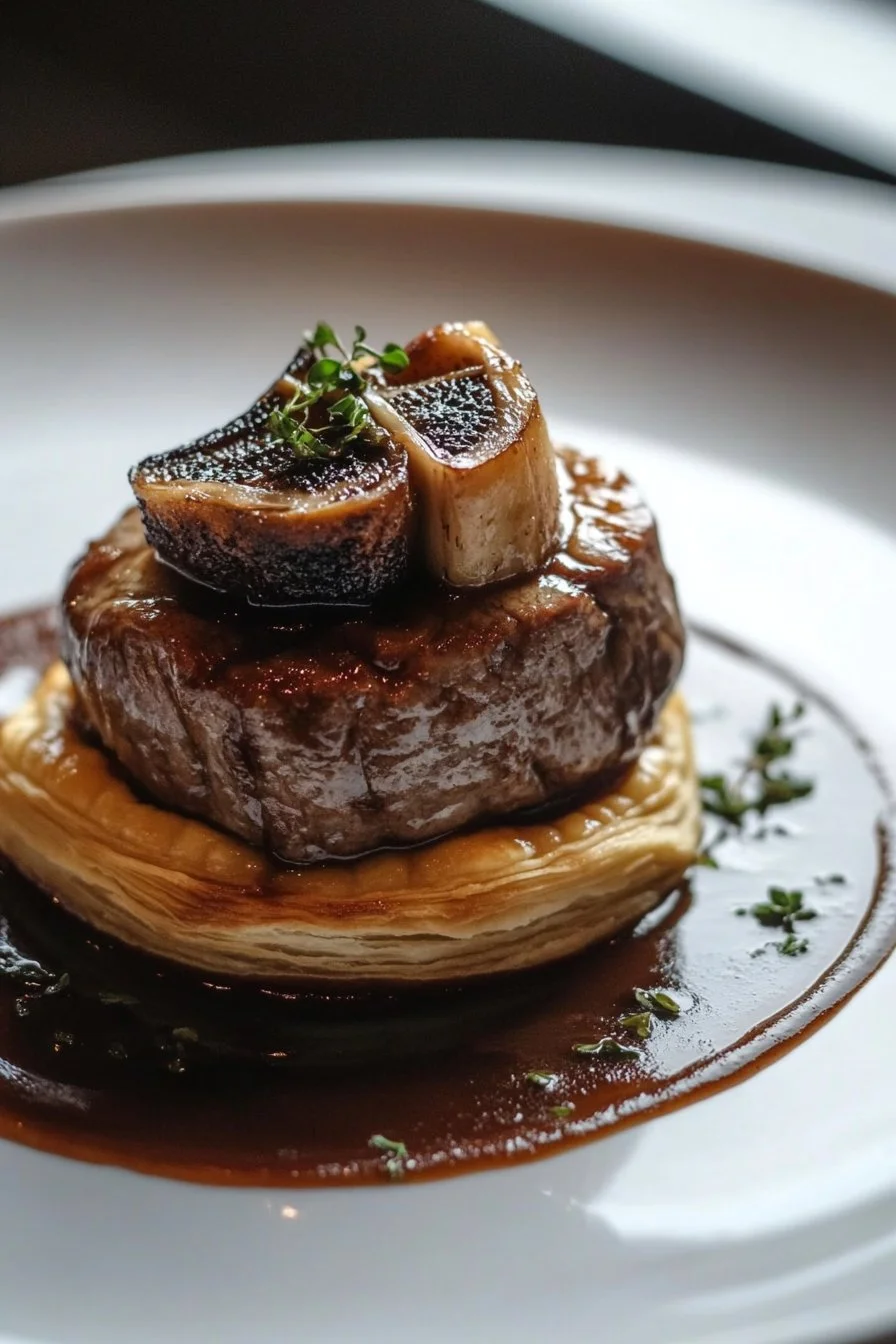 Filet Mignon en Croûte au Foie Gras et sa Sauce aux Morilles