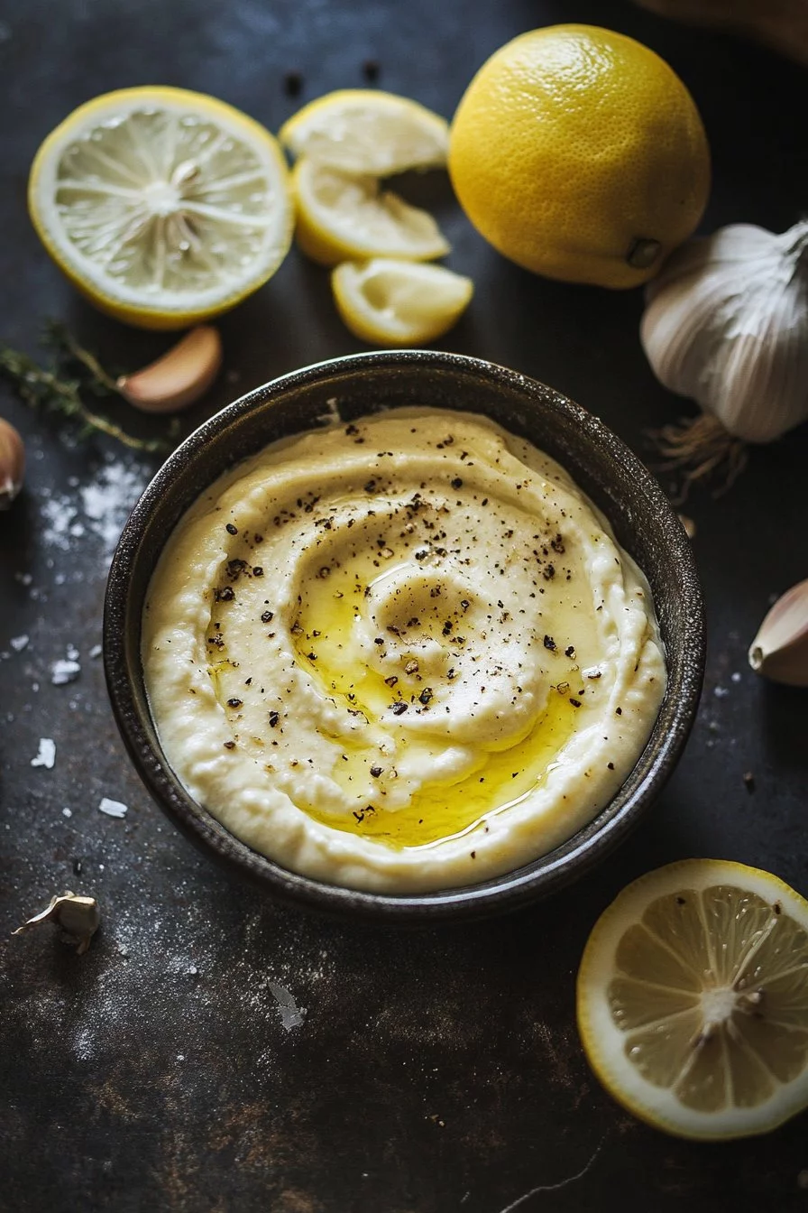 Recette de crèmes épaisses au citron et à l'ail facile