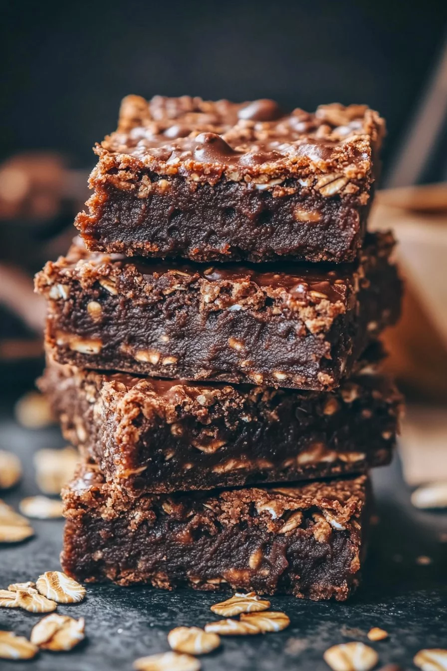 Barres de chocolat et flocons d'avoine