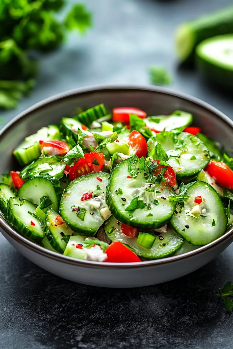Salade de concombre au thon