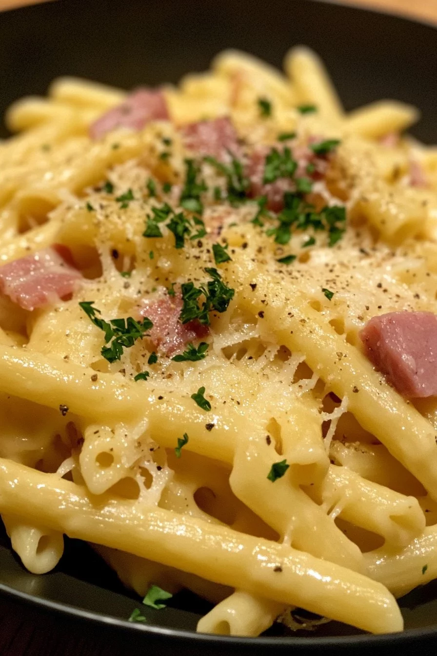 Pâtes au jambon et fromage à raclette