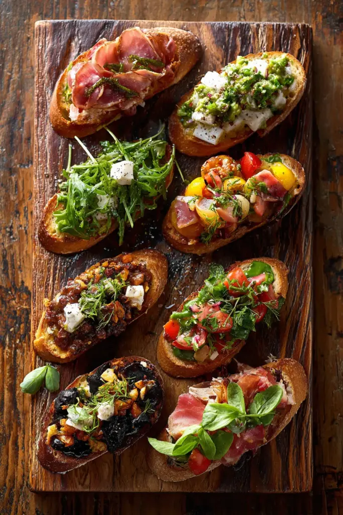 Apéritifs et Feuilletés : Réinventez Vos Moments de Convivialité 17 Plateau de Bruschettas Variées