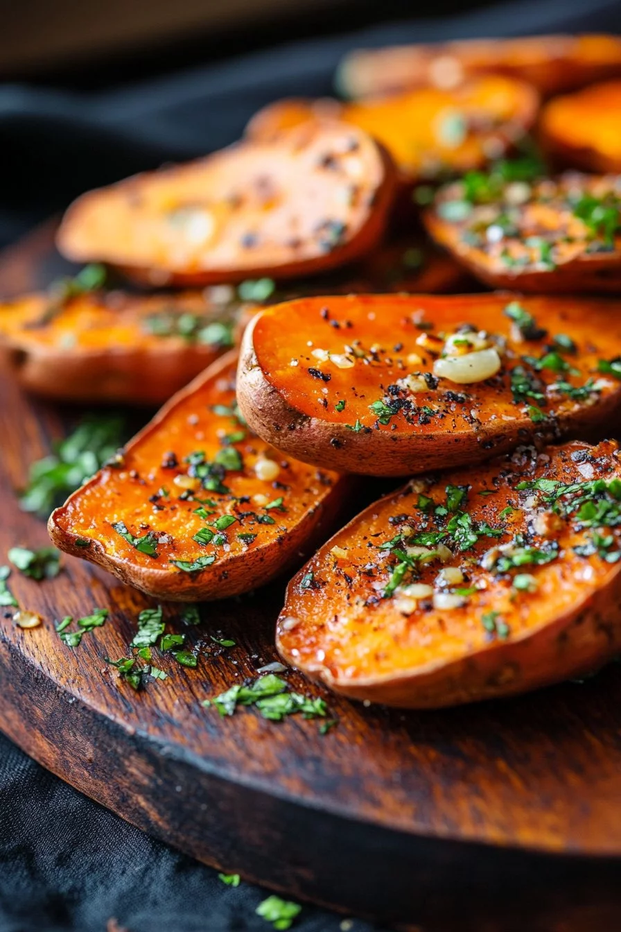 Patates Douces Rôties au Beurre Ail
