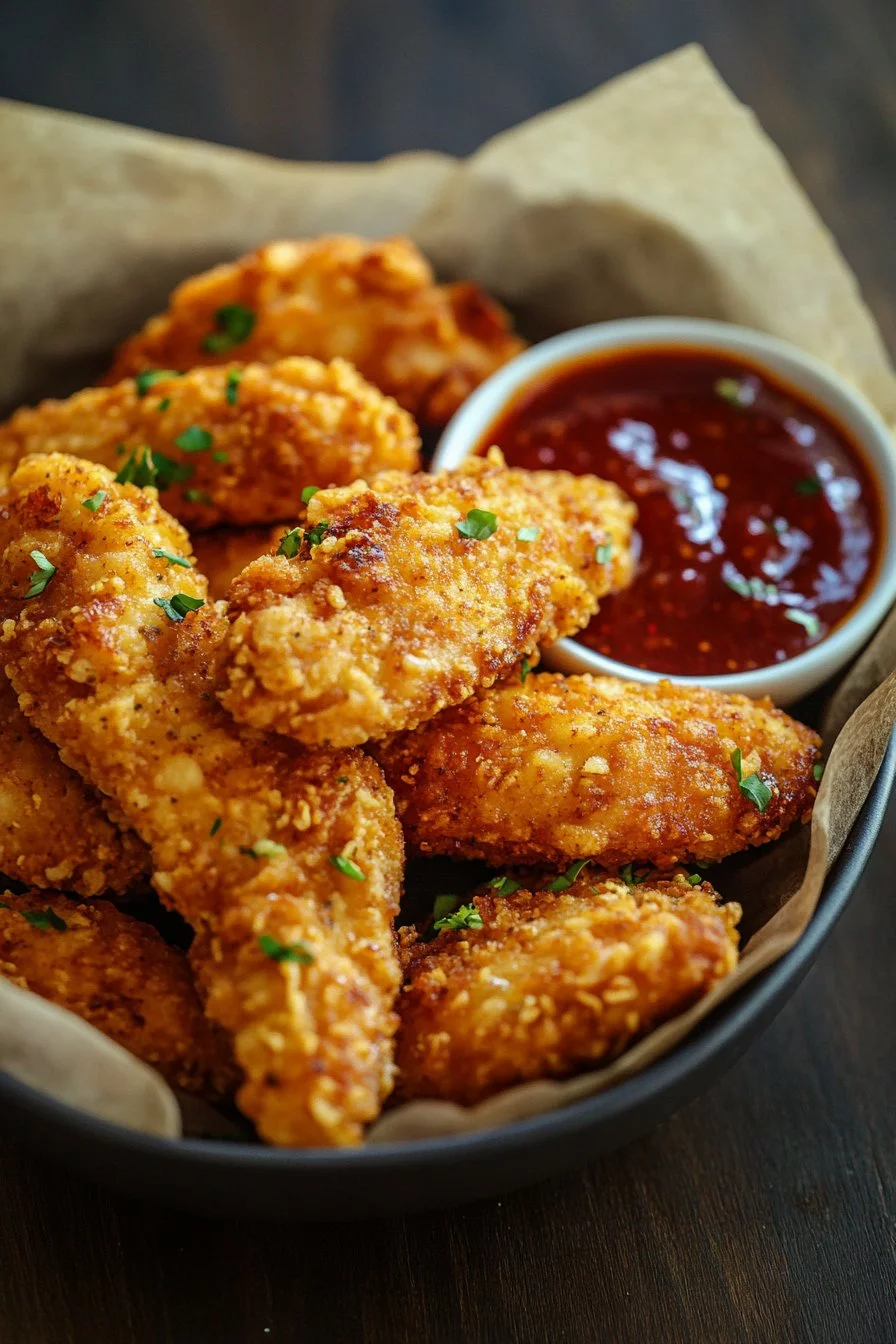 Tenders de poulet avec sauce au miel fouetté épicé