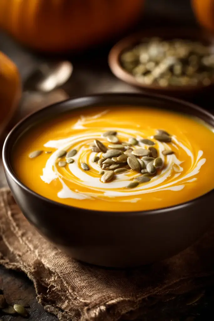 Recettes d'Automne : Savourez la Magie des Courges et des Fruits de Saison 5 Soupe crémeuse au potiron