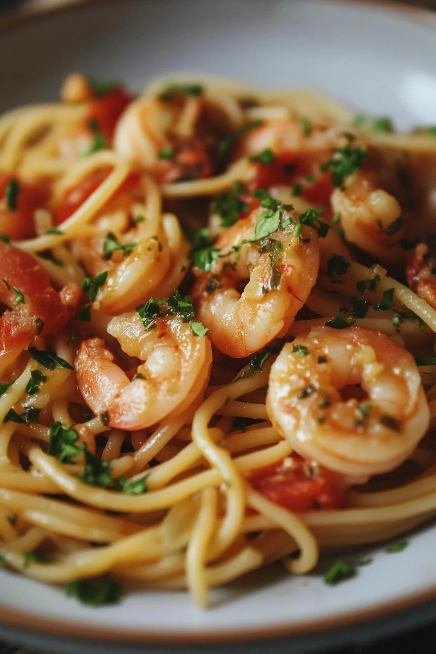 Pâtes aux crevettes en 30 minutes