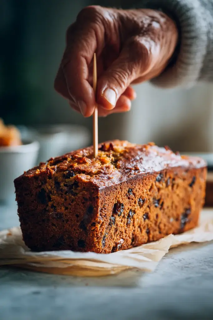 Vérification de la cuisson du gâteau