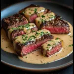Bifteck avec sauce à l'ail crémeuse