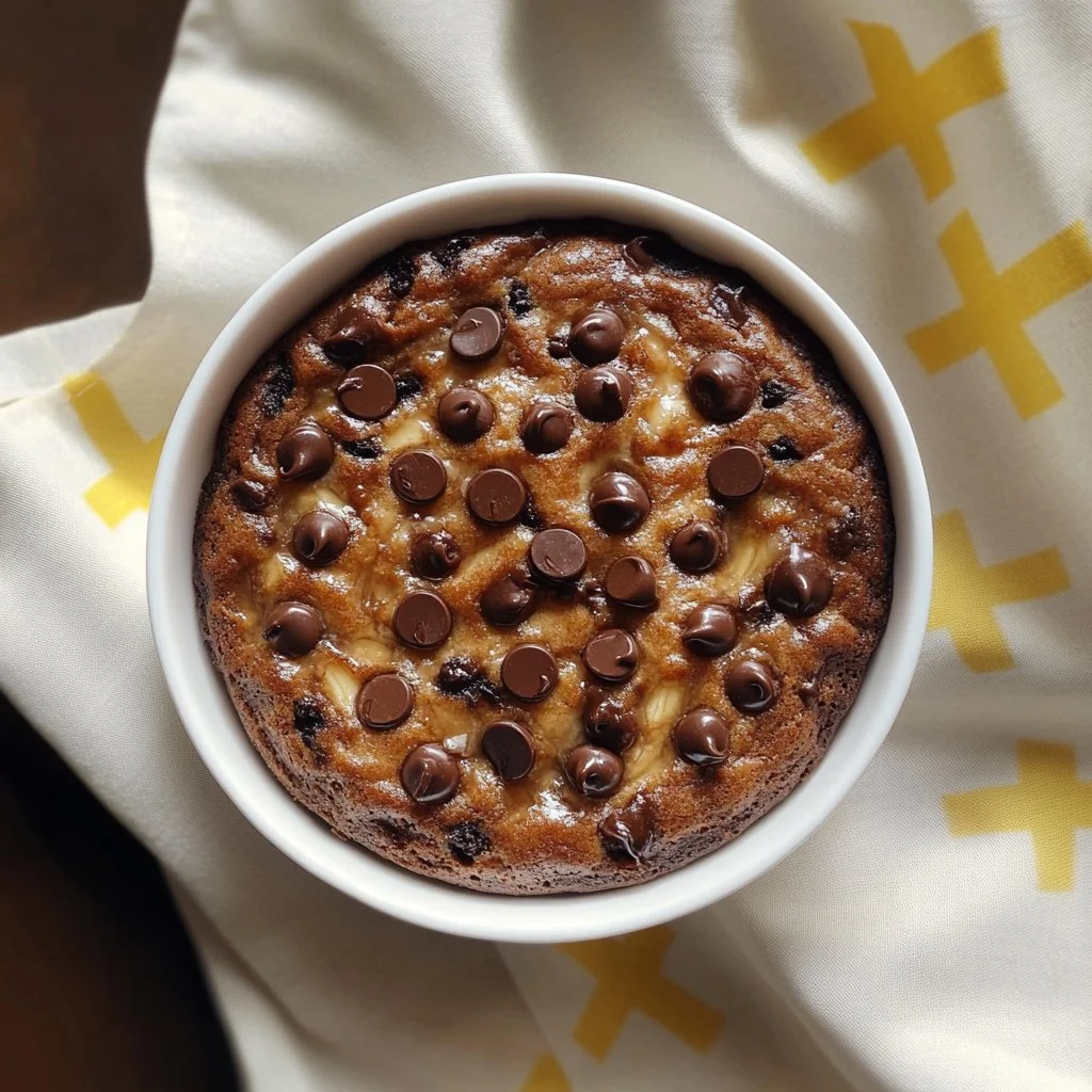 Bol de gâteau à la banane moelleux et savoureux, prêt à être dégusté.