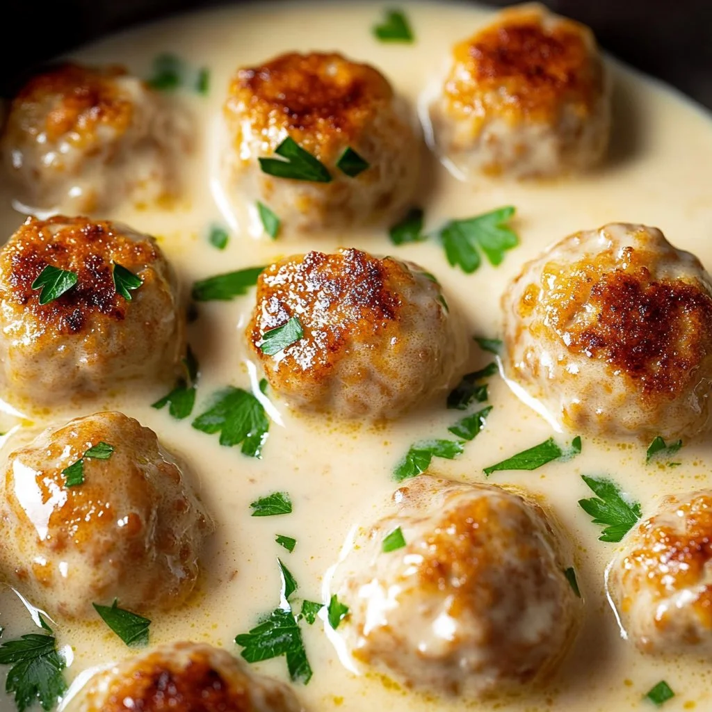 Boulettes de poulet savoureuses nappées de sauce maison