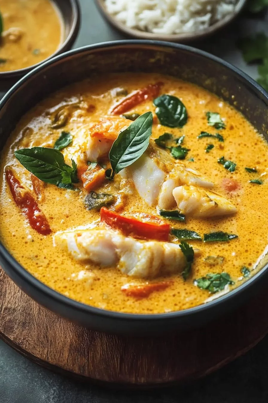 Curry de poisson blanc au lait de coco