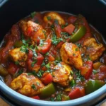 Chicken with bell peppers and tomatoes
