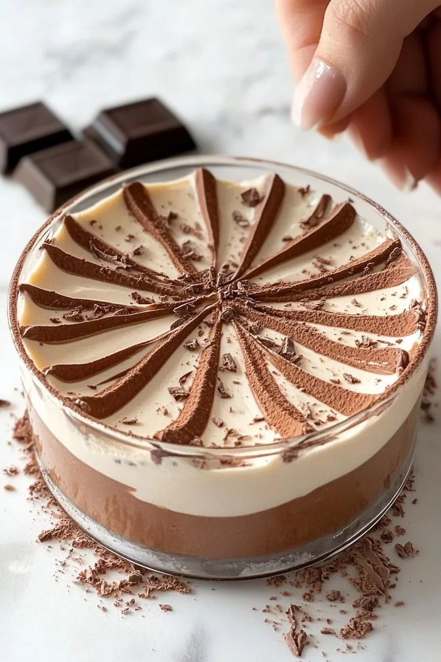 Mousse zébrée aux deux chocolats