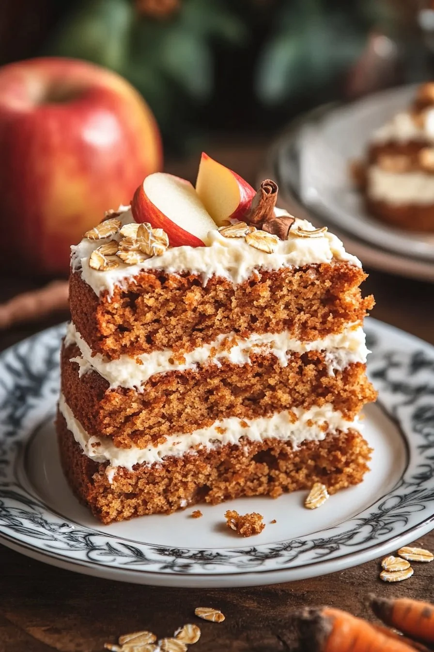 Oatmeal Cake with Apple and Carrot
