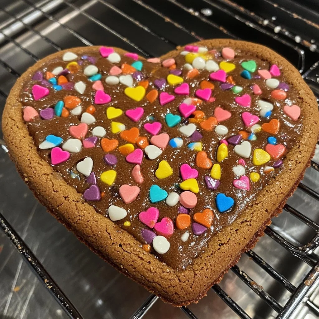 Gâteau cookie cœur fondant aux morceaux de chocolat