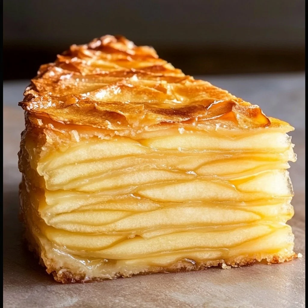 Gâteau invisible aux pommes, léger et délicieux, idéal pour un dessert sain.
