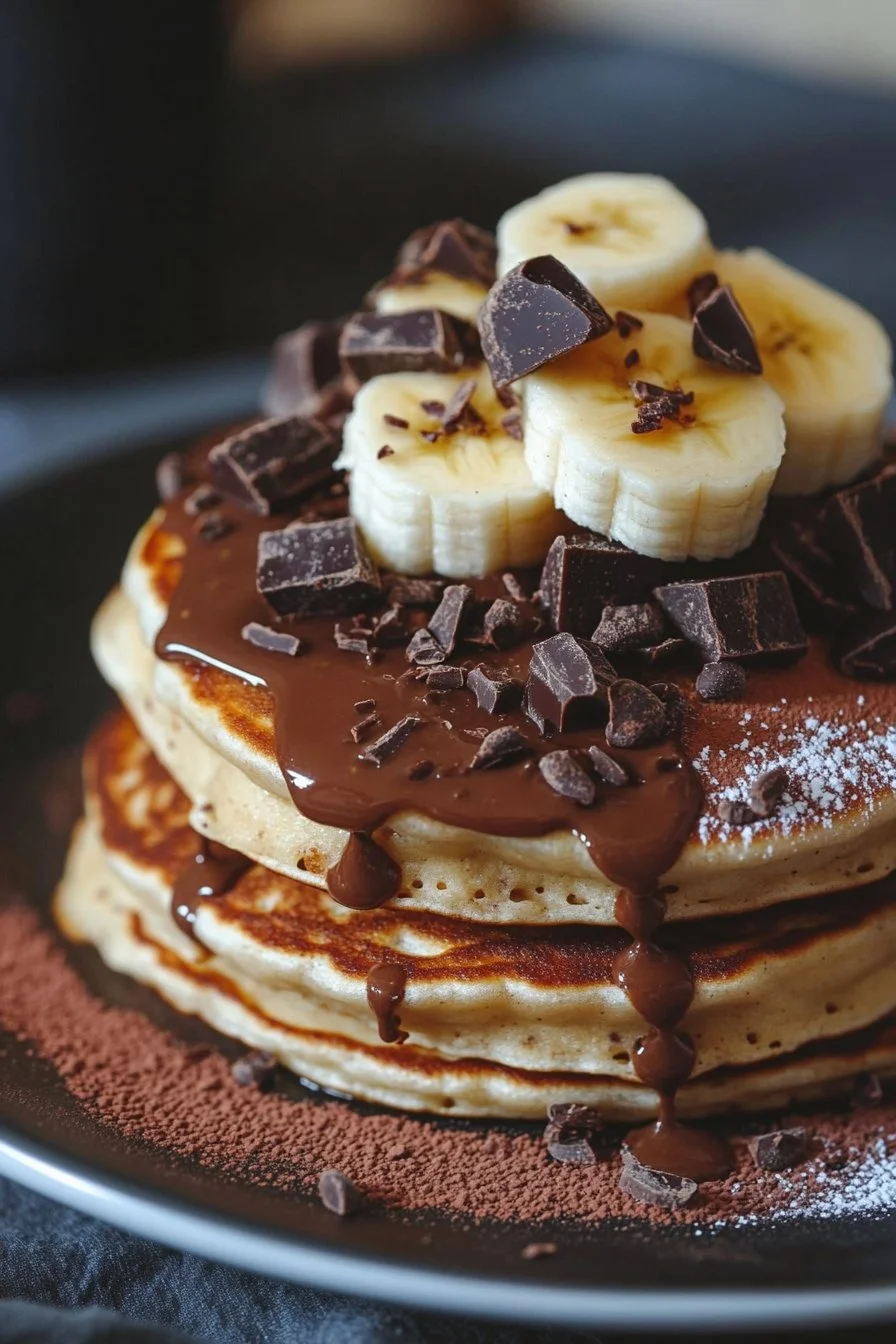 Pancakes with Bananas and Chocolate