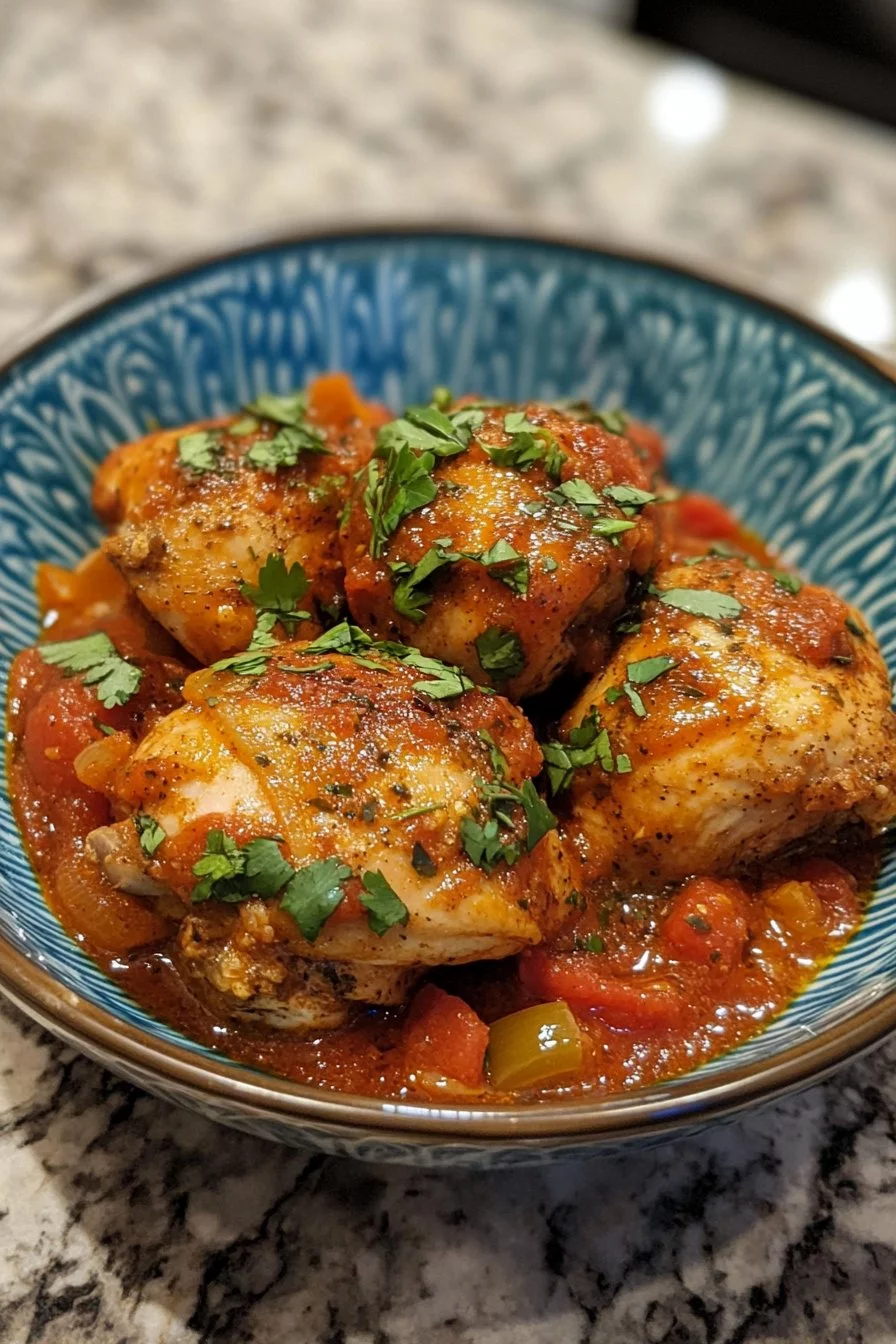 Poulet aux épices et sauce tomate