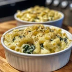 Macaroni and cheese with spinach