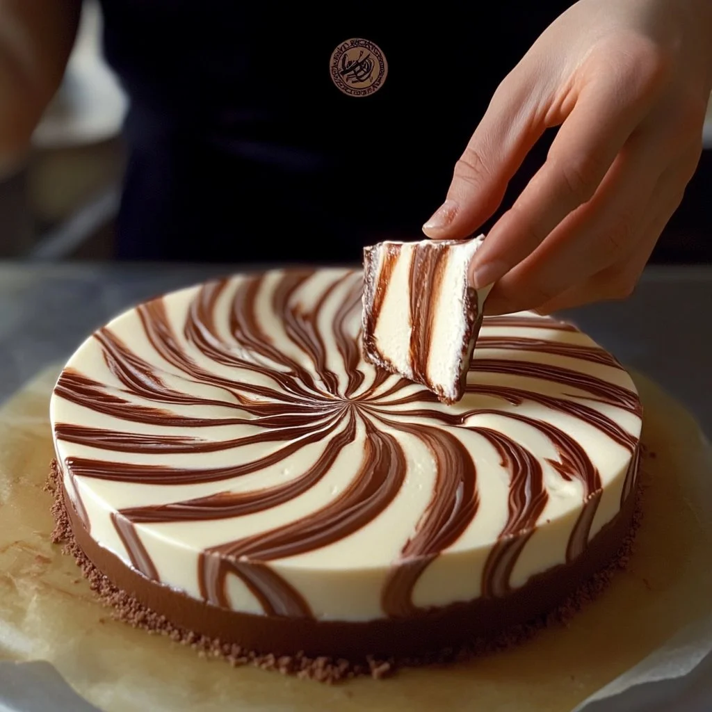 Mousse zébrée aux deux chocolats présentée dans un verre élégant