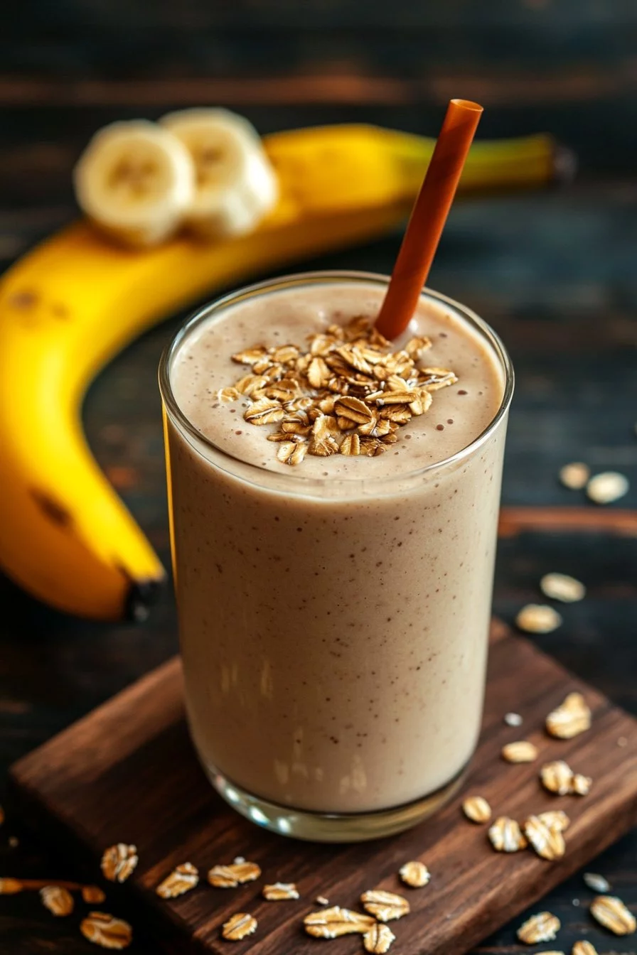 Smoothie with bananas and oats