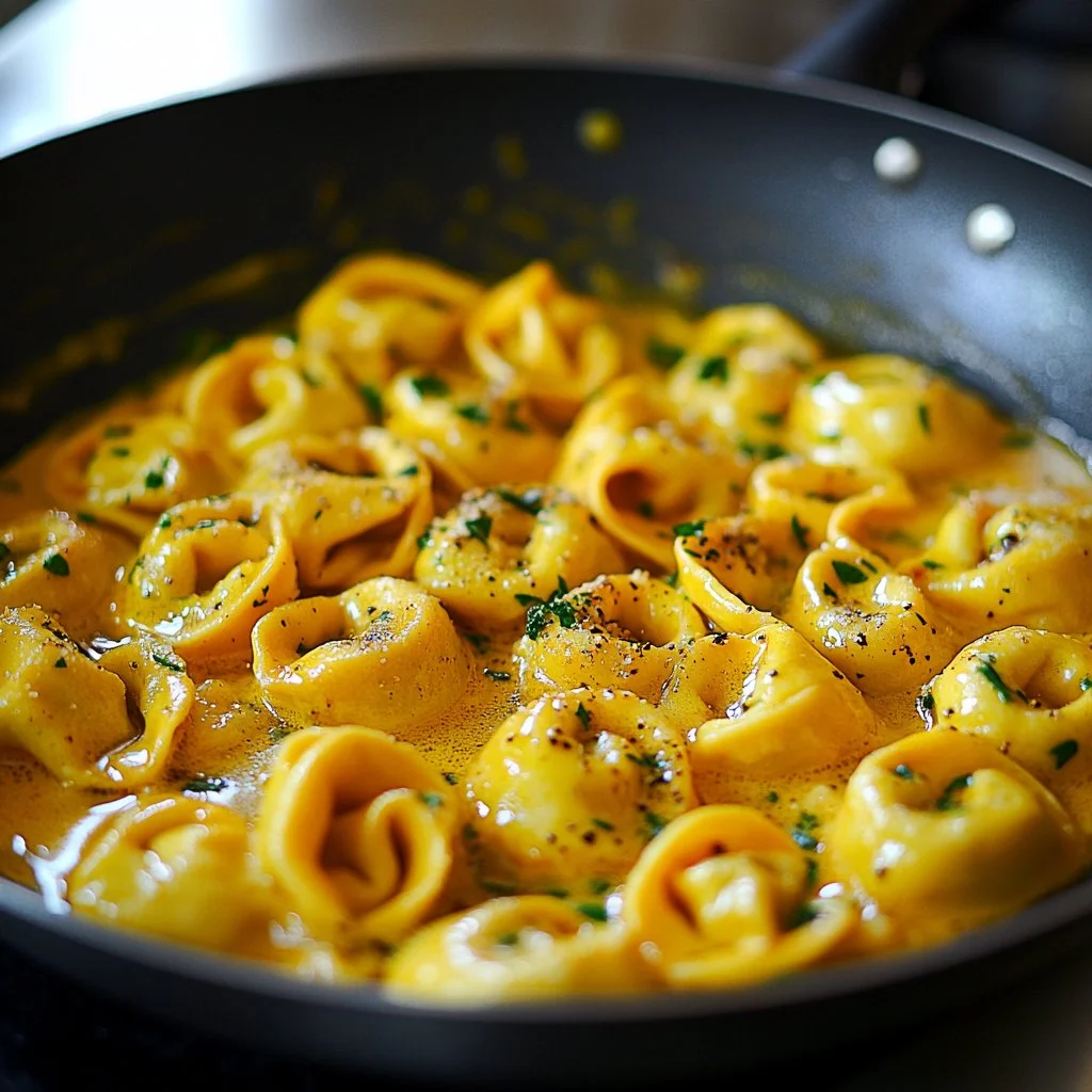 Assiette de pâtes farcies garnies de sauce et d'herbes fraîches