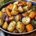 Pommes de terre et légumes rôtis à l'ail et aux herbes