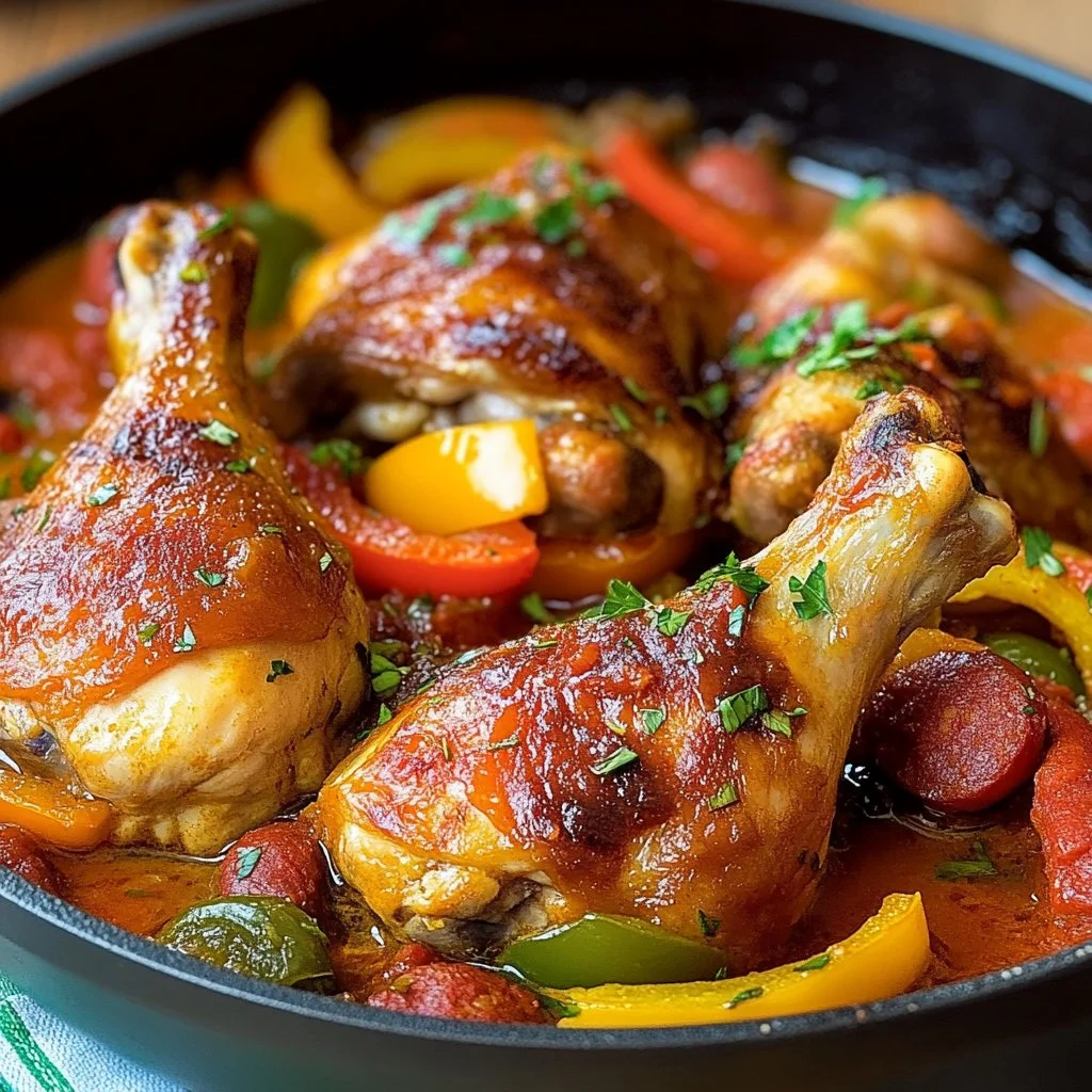 Poulet Basquaise au Chorizo, un plat savoureux et coloré