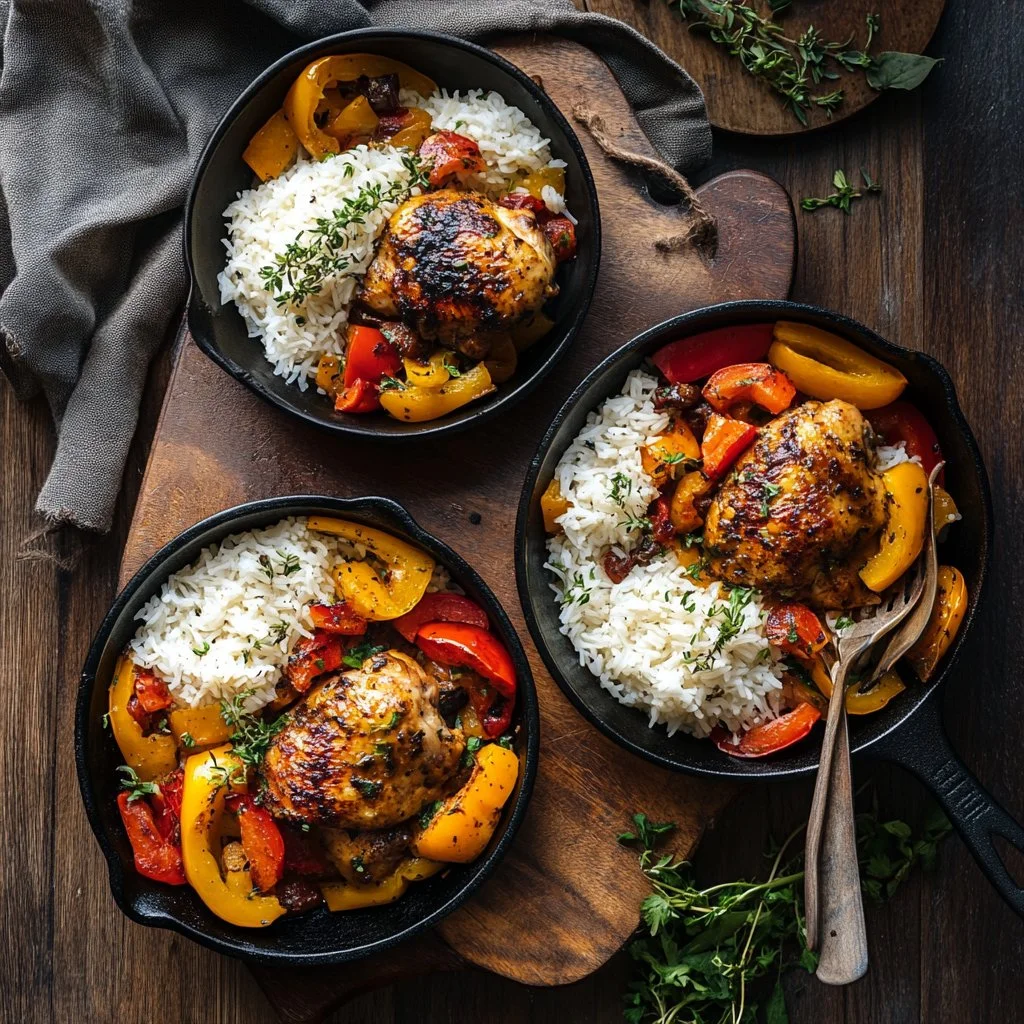 Poulet Basquaise traditionnel facile, un plat savoureux de la cuisine française