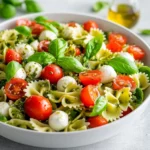 Salade de pâtes en nouilles papillon colorées