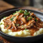 Sauce au poulet effiloché et à la purée de pommes de terre