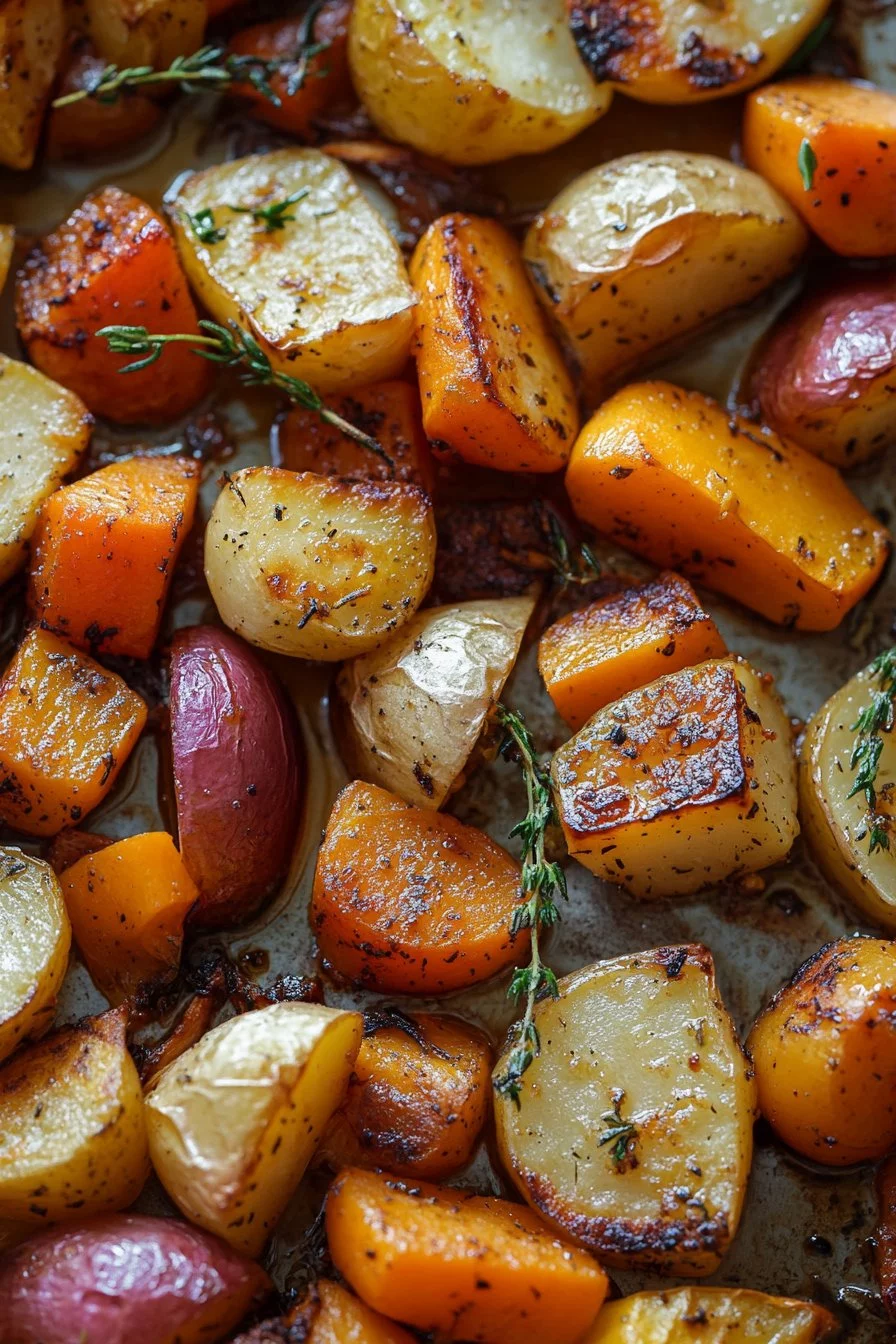 Légumes rôtis au miel et au thym