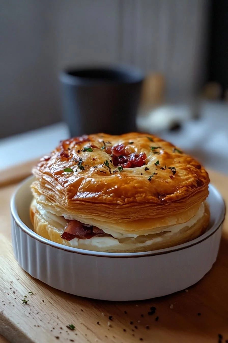 Feuilleté au camembert et lardons