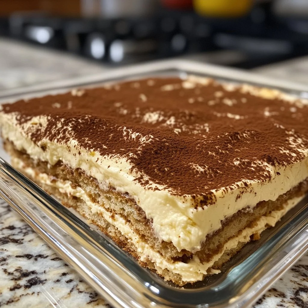 Tiramisu original italien avec café, mascarpone et cacao