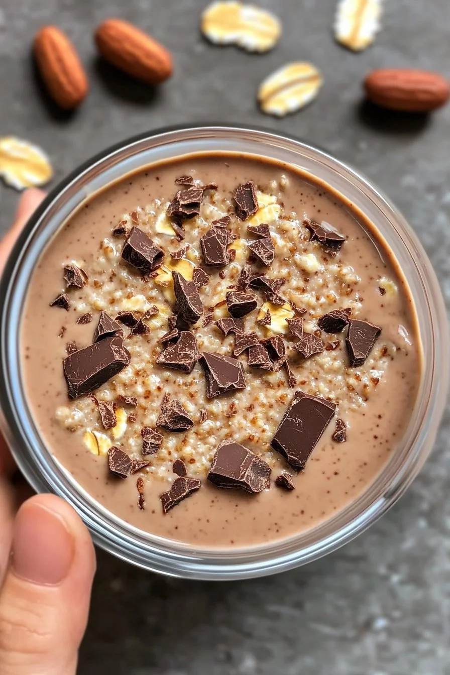 Chocolate and Peanut Butter Oat Pudding