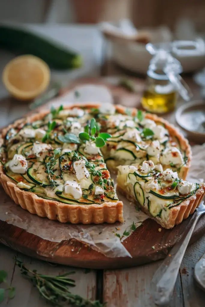 Quiches et Tartes Salées : L'Élégance Rustique de la Cuisine Française 12 Courgette & feta