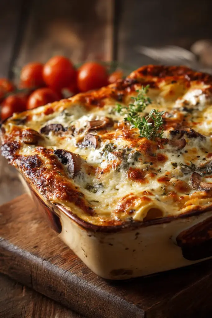 Lasagnes et Gratins : L'Art Réconfortant des Plats au Four 7 Lasagnes aux champignons