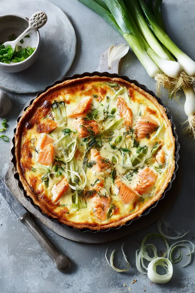 Quiches et Tartes Salées : L'Élégance Rustique de la Cuisine Française 22 Quiche au saumon