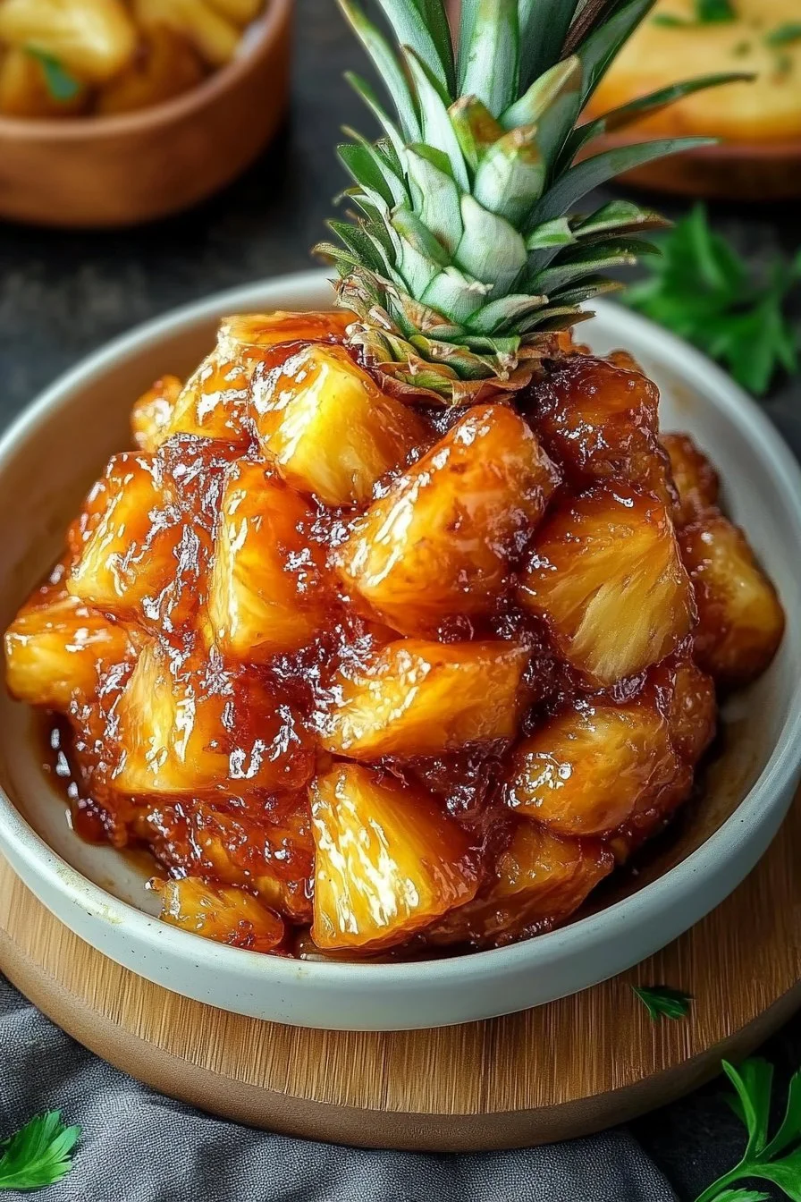 Air fryer caramelized pineapple recipe