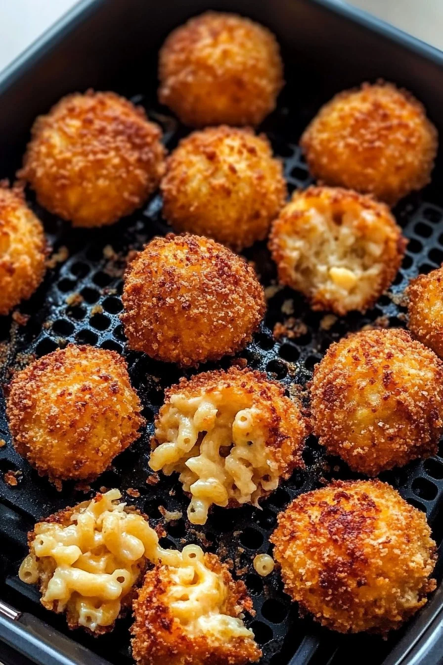 Billes de macaronis au fromage à la friteuse à air