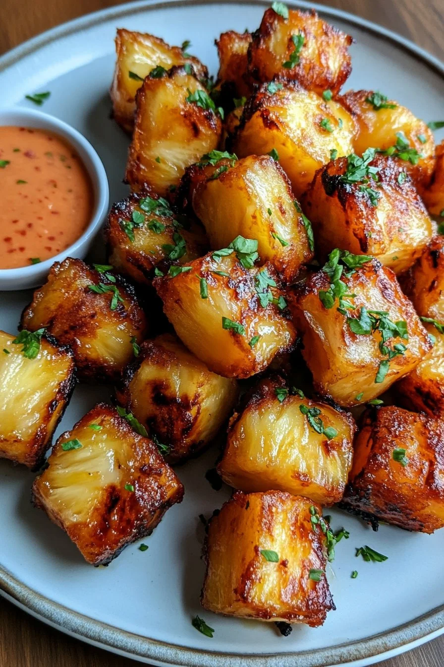 Bouchées d'ananas à la friteuse à air