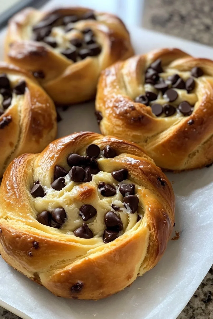 Brioches Roulées Crème Vanille & Pépites de Chocolat